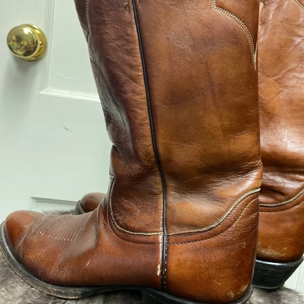 Vintage Tony Lama Brown Boots sz 9 - Picture 5 of 9